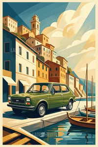 Image 3 of FIAT 127 "Sotto il Sole d'Italia” Fine Art in stile vintage 