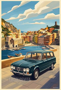 Image 3 of Alfa Romeo Giulia Familiare "Italy – Vintage Travel Poster” 