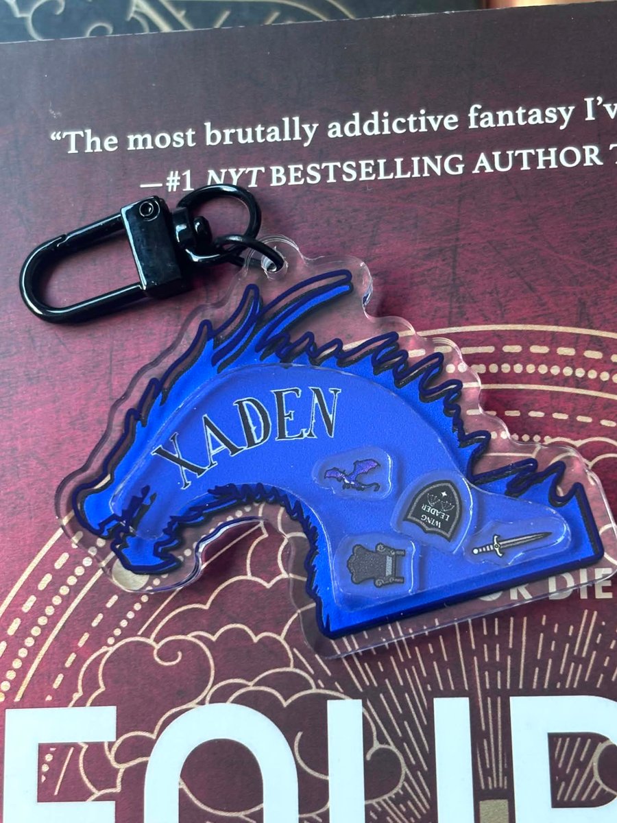 Image of Officially licensed fourth wing Xaden shaker keychain