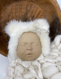 Furry Teddy Bonnet Cream