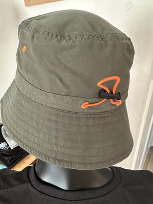 Image of SO58  Olive Green and Orange Bucket Hat