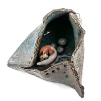 Image 2 of A Fox's Den Ceramic Triangular Sculpture