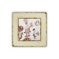 Image 1 of Framed Mini Print: Woman and Goose in Garden
