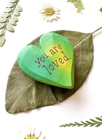Image 2 of You are Loved - Mini Wood Burned Heart