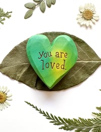 Image 3 of You are Loved - Mini Wood Burned Heart