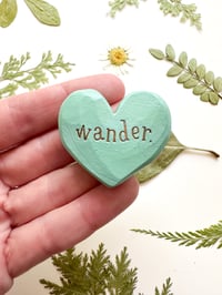 Image 1 of Wander - Mini Wood Burned Heart