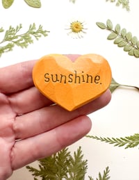 Image 1 of Sunshine - Mini Wood Burned Heart