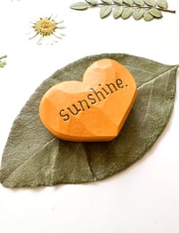 Image 2 of Sunshine - Mini Wood Burned Heart
