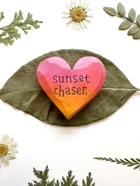 Image 3 of Sunset Chaser 2 - Mini Wood Burned Heart