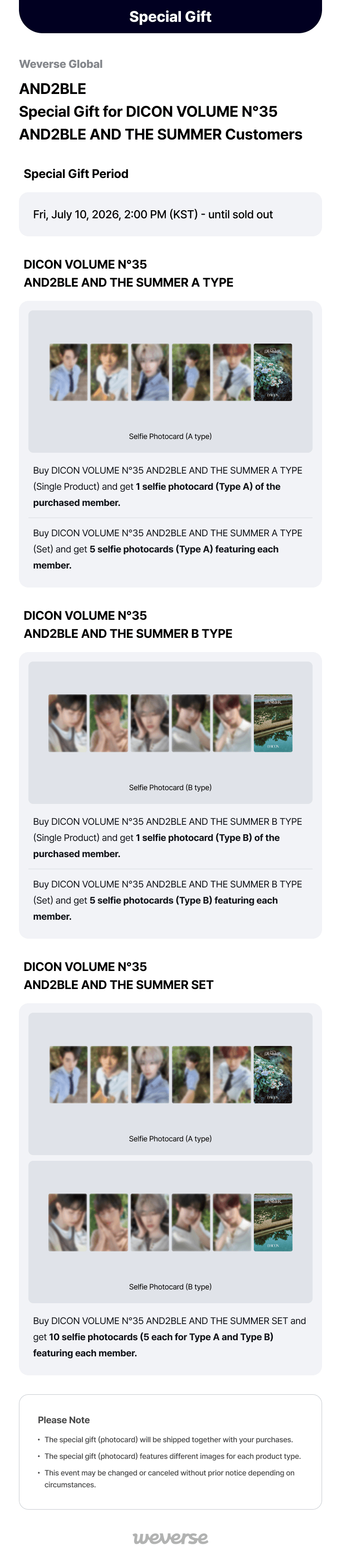 Image of [PRE-ORDER] AND2BLE DICON Vol.35 ‘AND THE SUMMER’ B Type + Weverse Shop POBs