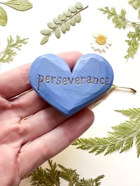 Image 1 of Perseverance - Mini Wood Burned Heart