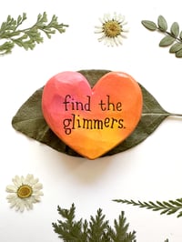 Image 3 of Find the Glimmers - Small Wood Burned Heart