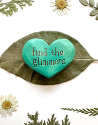 Image 3 of Find the Glimmers Turquoise - Mini Wood Burned Heart