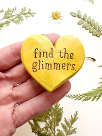 Image 1 of Find the Glimmers Citrus- Mini Wood Burned Heart