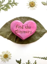 Image 3 of Find the Glimmers Pinks - Mini Wood Burned Heart
