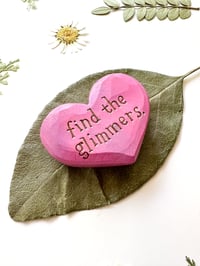 Image 2 of Find the Glimmers Pinks - Mini Wood Burned Heart