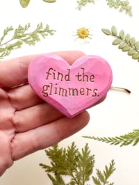 Image 1 of Find the Glimmers Pinks - Mini Wood Burned Heart