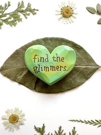 Image 3 of Find the Glimmers Greens - Mini Wood Burned Heart