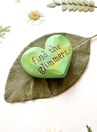 Image 2 of Find the Glimmers Greens - Mini Wood Burned Heart