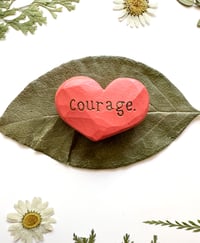 Image 3 of Courage - Mini Wood Burned Heart