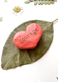 Image 2 of Courage - Mini Wood Burned Heart