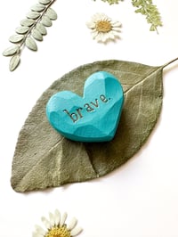 Image 2 of Brave - Mini Wood Burned Heart