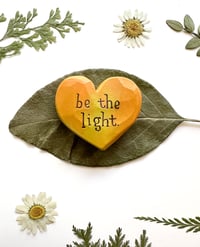 Image 3 of Be the Light Citrus - Mini Wood Burned Heart