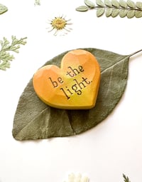 Image 2 of Be the Light Citrus - Mini Wood Burned Heart