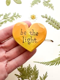 Image 1 of Be the Light Citrus - Mini Wood Burned Heart