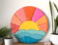 Image 3 of Sunset - Wood Mosaic Wall Art