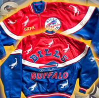 Image 1 of 💎Vintage 💎 Buffalo 🦬 Bills 🏈 Leather GxFR Fashion ReBels Leather Jacket 🧥