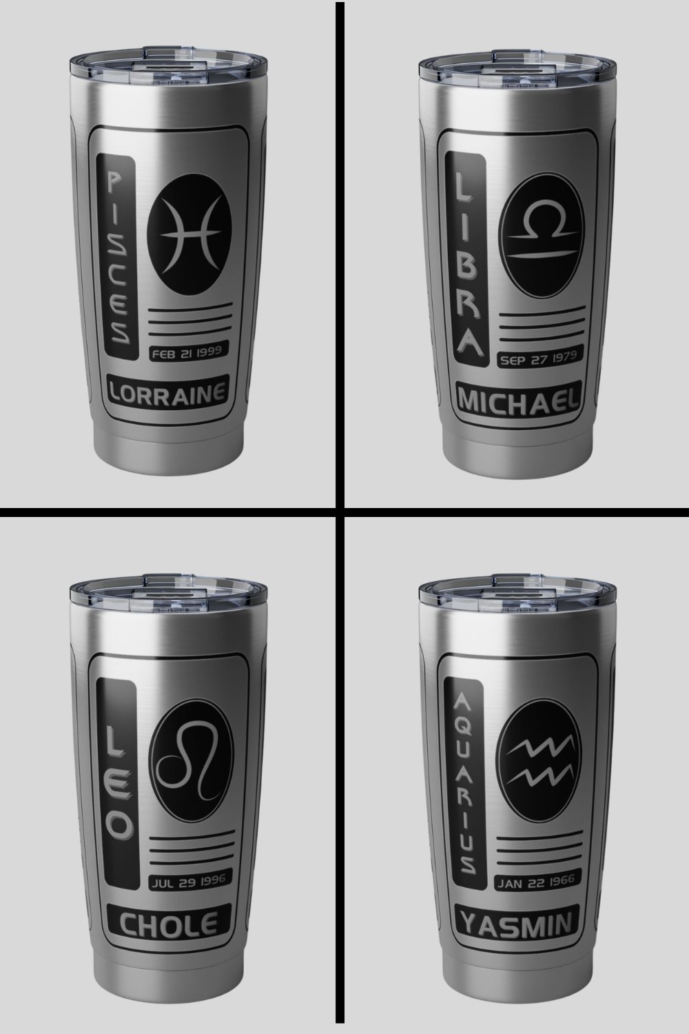 Image of Zodiac Sign Personalized Tumblers