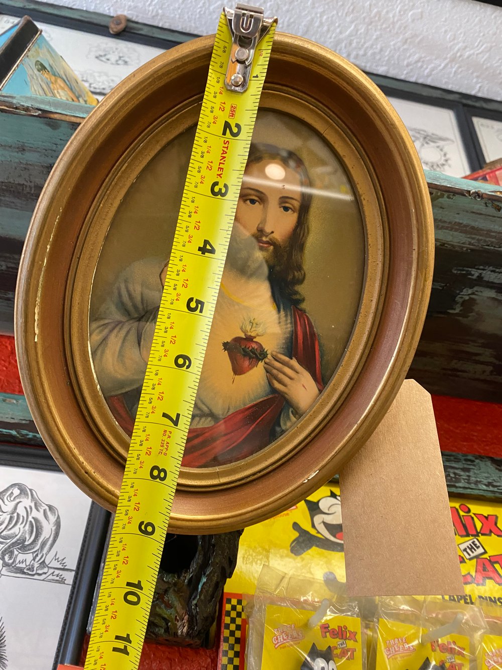 Image of Jesus & Mary sacred heart vintage lithographs