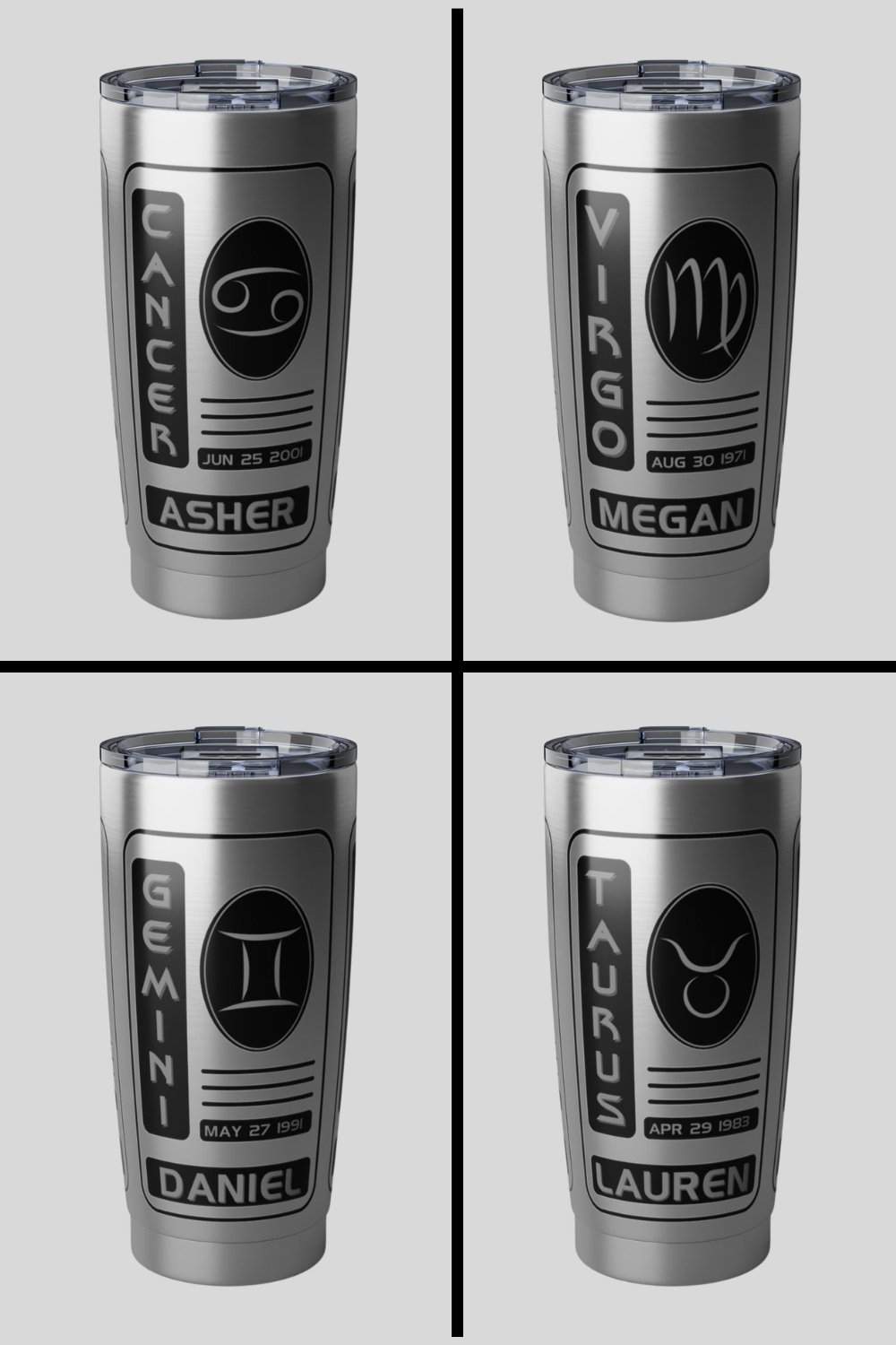 Image of Zodiac Sign Personalized Tumblers