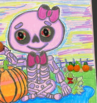 Image 2 of Mixed Media Painting Bette Bones at Pumpkin patch.