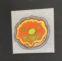 Image 1 of Mixed Media painting pumpkin spice donut Halloween