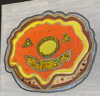 Image 2 of Mixed Media painting pumpkin spice donut Halloween