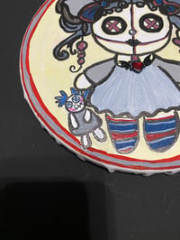 Image 3 of Whimsical mixed media Gothic Raggedy Ann painting