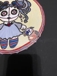 Image 4 of Whimsical mixed media Gothic Raggedy Ann painting