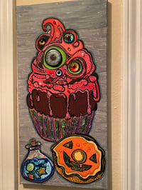 Image 3 of Trickery Treats, Mixed Media painting Halloween