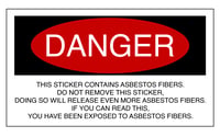 Warning Label Asbestos Sticker