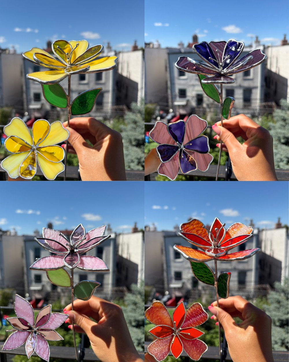 Image of 3-D Stained Glass Flowers