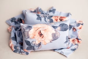 Image of French Blue Floral Pillow