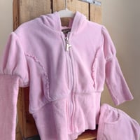 Image 2 of Vintage Rabbit Moon Velour Set | 12-18 Months