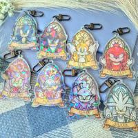 Image 1 of Sonic & Friends Stained Glass Window Holographic Keychains