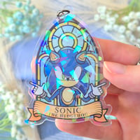 Image 2 of Sonic & Friends Stained Glass Window Holographic Keychains