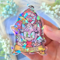 Image 5 of Sonic & Friends Stained Glass Window Holographic Keychains