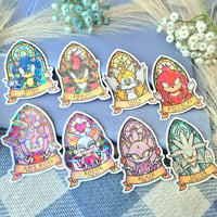 Image 1 of Sonic & Friends Stained Glass Window Holographic Stickers