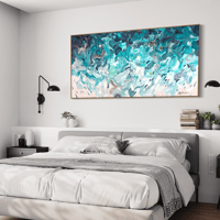 Image 4 of 'Shimmers of the deep III' - 185x95cm, FRAMED