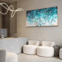 Image 5 of 'Shimmers of the deep III' - 185x95cm, FRAMED